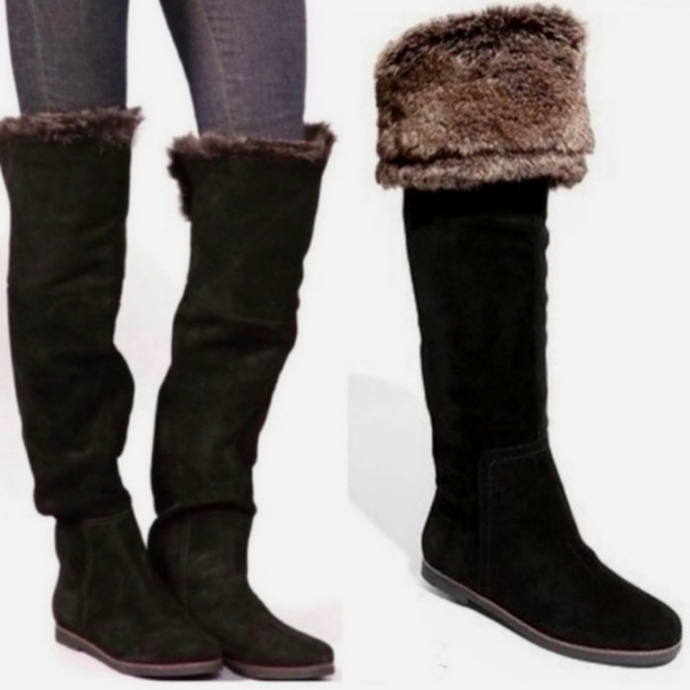 Sam Edleman Orlando Black Leather Over The Knee Tall Boots